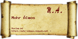 Mohr Álmos névjegykártya